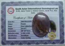 54.4 Cts Satyamani Natural Amethyst Certified Loose Gemstone For Reiki Chakra Healing