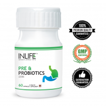 INLIFE Prebiotics & Probiotics,60 Capsules, Digestion Acidity Supplement