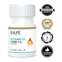 INLIFE Â Vitamin D3 (Cholecalciferol), 1000 IU, 60 Capsules For Bone HealthÂ 