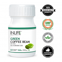 INLIFE GreenCoffee Bean Extract 60 Veg Caps 50% Chlorogenic Acid For Weight Loss