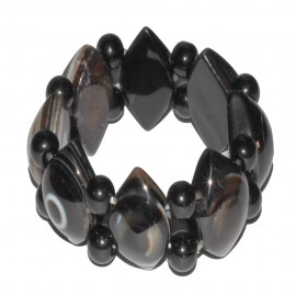 Satyamani Natural Onyx Evil Eye Bracelet