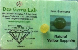 3.7 Ct. Satyamani Certified Natural Yellow Sapphire Gemstone