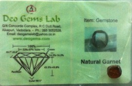 4.74 Ct.Satyamani Certified Natural Garnet Gemstone