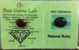 4.74 Ct. Satyamani Certified Natural Ruby(Manik) Gemstone