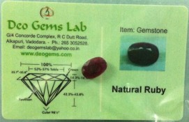 5.43 Ct. Satyamani Certified Natural Ruby(Manik) Gemstone