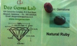 5.45 Ct. Satyamani Certified Natural Ruby(Manik) Gemstone