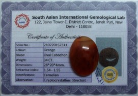 34.0 Ct. Satyamani Carnelian Certified Loose Gemstone For Reiki Chakra Healing