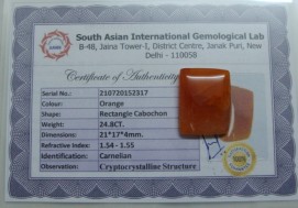 24.8 Cts Satyamani Carnelian Certified Loose Gemstone For Reiki Chakra Healing