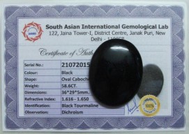 58.6 Cts Satyamani Black Tourmaline Certified Loose Gemstone For Reiki Chakra Healing