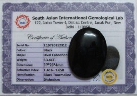 53.4 Cts Satyamani Black Tourmaline Certified Loose Gemstone For Reiki Chakra Healing