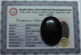 52.7 Cts Satyamani Black Tourmaline Certified Loose Gemstone For Reiki Chakra Healing