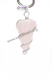 Satyamani Natural Spiral Rose Quartz  Energy Pendant