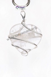 Satyamani Clear Quartz Heart Pendant for Calmness