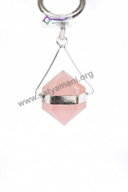 Satyamani Double Point Rose Quartz Point Pendant for Love