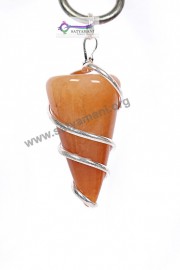 Satyamani Carnelian Spiral Wrapped Energy Pendant