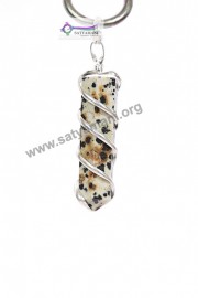 Satyamani Dalmatian Jasper Wrapped Point Pendant for Confidence