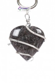 Satyamani Grey Quartz Wrapped Heart Energy Pendant