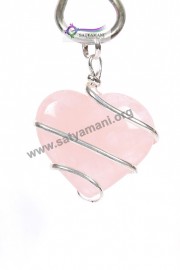 Satyamani Rose Quartz Wrapped Heart Energy Pendant