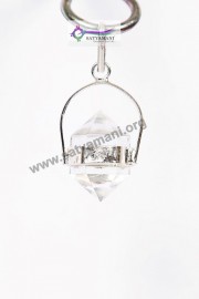 Satyamani Clear Quartz Double Point Energy Pendant