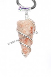 Satyamani Sunstone Wire Wrapped Energy Pendant