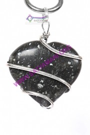 Satyamani Snowflake Obsidian Heart Pendant