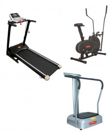 Energie Motorized Treadmill Eht-114, Efm-701 Massager & Orbitrek Bike Fitness Combo