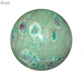 Satyamani Ruby Zoisite Gemstone Sphere-Ball For Reiki Chakra Vasstu Space Healing