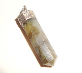 Satyamani Labradorite Gemstone Crystal Point Pendant