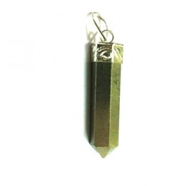 Satyamani Natural Pyrite Gemstone Crystal Point Pendant