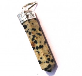 Satyamani Natural Leopard Jaspar Gemstone Crystal Point Pendant