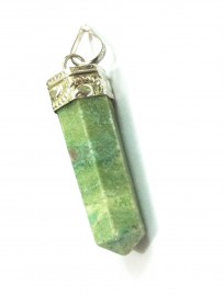 Satyamani Natural Ruby Zoisite Gemstone Crystal Point Pendant