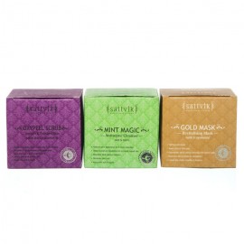 Sattvik Organics Instant Glow Combo- (Mint Magic 40gm, Oxypeel Scrub 40gm, Gold Mask 40gm)