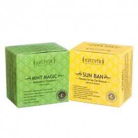 Sattvik Organics Anti Tan Combo- (Mint Magic 40gm, Sun Ban 40gm)