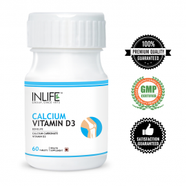 INLIFE Calcium Vitamin D3, 60 Tablets For Healthy Bone,Knee & Joint Health