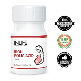 INLIFE Iron Folic Acid, 60 Tablets For Prenatal Health Of Women