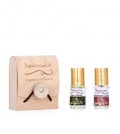 Ambrosial Gift Set 3ml * 2 Rose, Jasmine RollOn Exotic Extrait de Parfum | Attar | Ittar