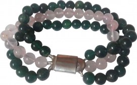 Green Aventurine With Rose Quartz Mix Bead Bracelet