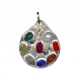 Satyamani Natural Navgrah Gemstone Round Pendant