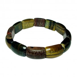 Satyamani Natural Iron Tiger Eye Broad Bracelet