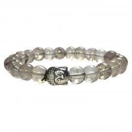 Satyamani Natural Smokey Quartz Buddha Bracelet