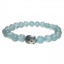 Satyamani Natural Aquamarine Buddha Bracelet