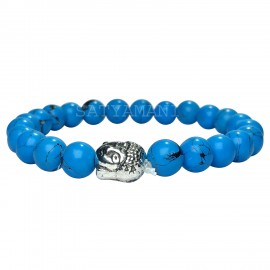 Satyamani Natural Blue Howlite Buddha Bracelet