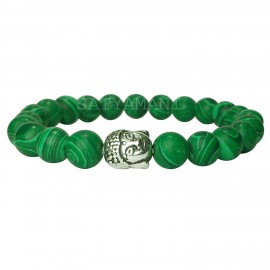 Satyamani Natural Malachite Buddha Bracelet