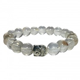 Satyamani Natural Clear Quartz Buddha Bracelet