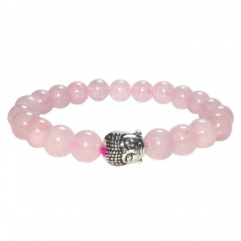 Satyamani Rose Quartz Bead with Buddha Bracelet