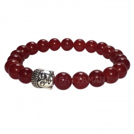 Satyamani Red Onyx Energised Bead with Buddha Bracelet