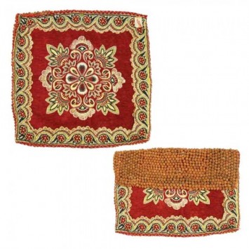 Rudraksha Mat with Red Woolen border