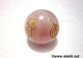 Rose Quartz Engrave USAI Reiki sphere