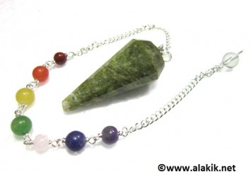 Vesunite Pendulum with chakra chain