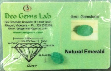 4.14 Ct. Satyamani Certified Natural Emerald (Panna)Gemstone